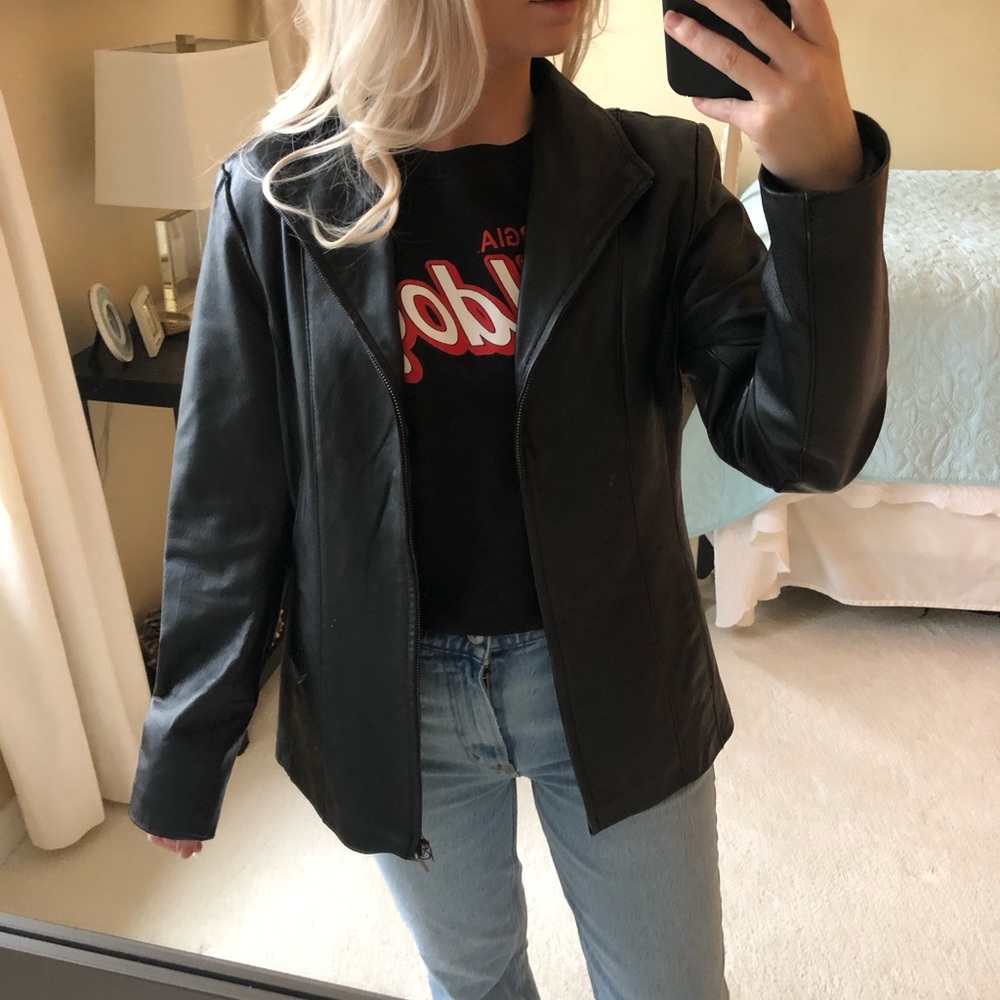 Black Genuine leather jacket